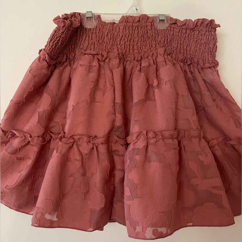 SHEIN, 1XL Burnt pink floral skirt, never worn